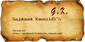 Gajdusek Kasszián névjegykártya